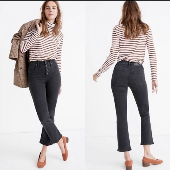 Madewell Cali Demi-Boot Faded Black Jeans Sz 24 - Picture 1 of 12